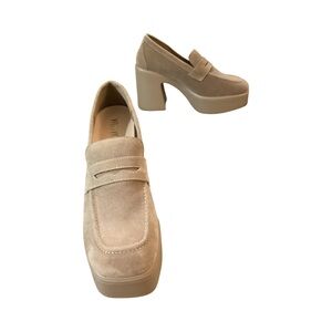 mi,im Tan Platform Loafers